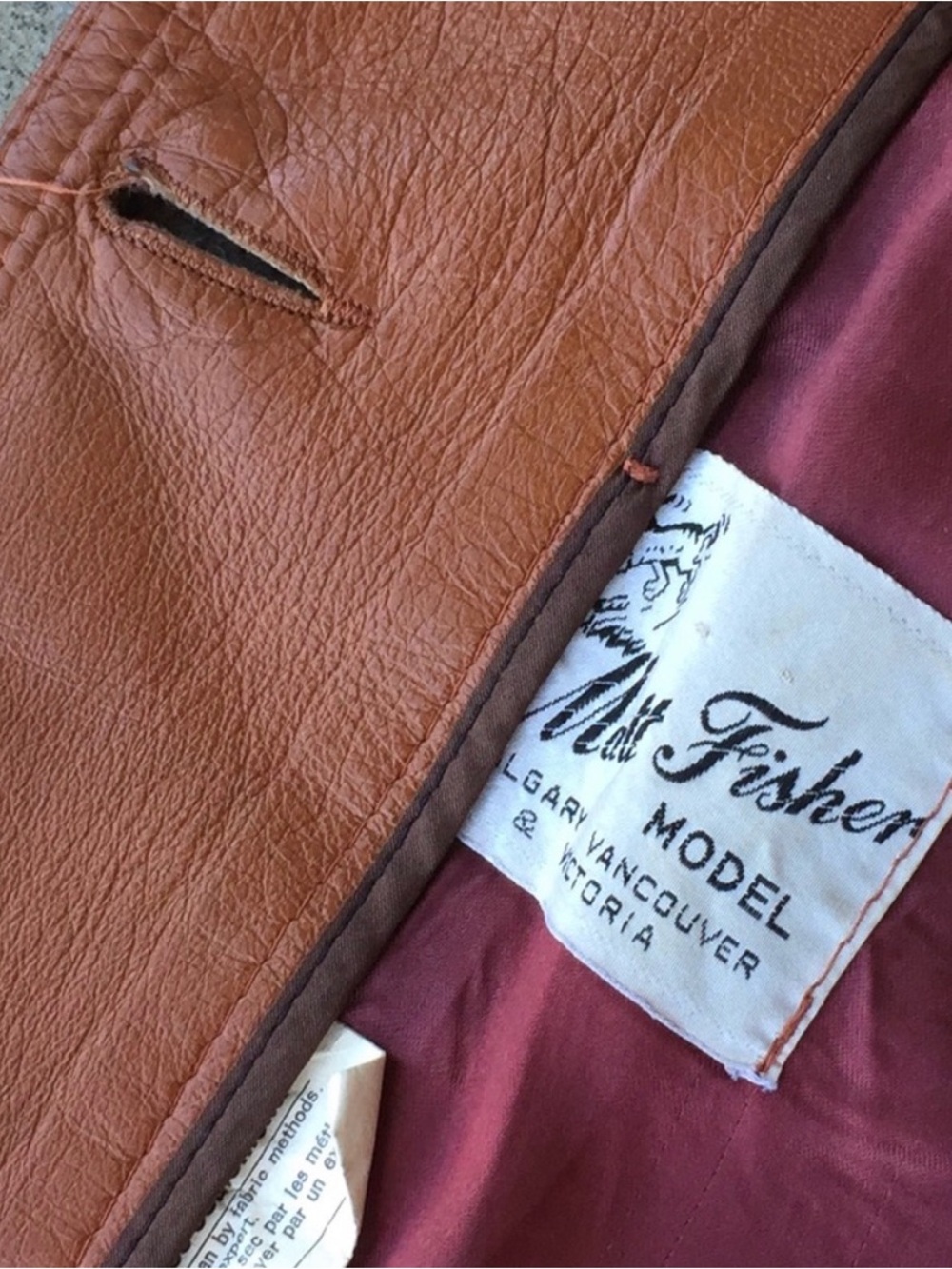 Vintage Brown Leather double breasted S - Picture 3 of 4